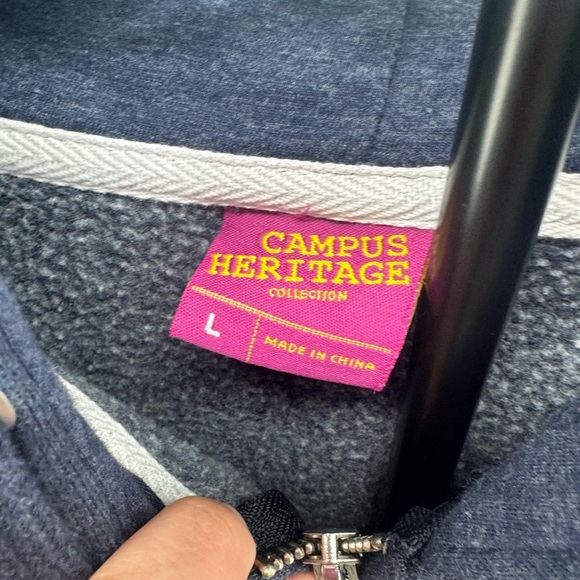 Fighting Illini Women’s Navy Zip-Up Hoodie blinged out I in back size Large - Picture 6 of 7